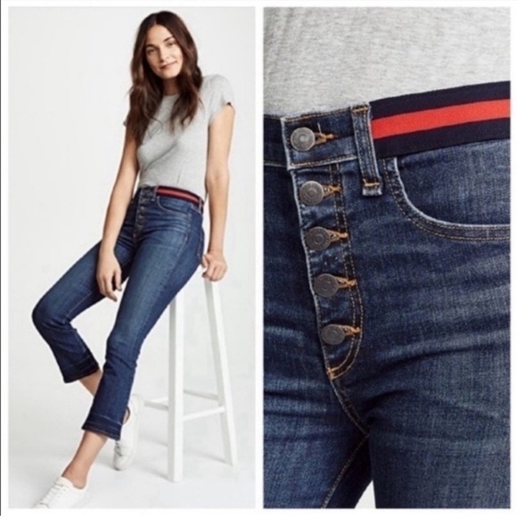 Veronica Beard Denim - Stylish Blue Jeans with Red Stripe